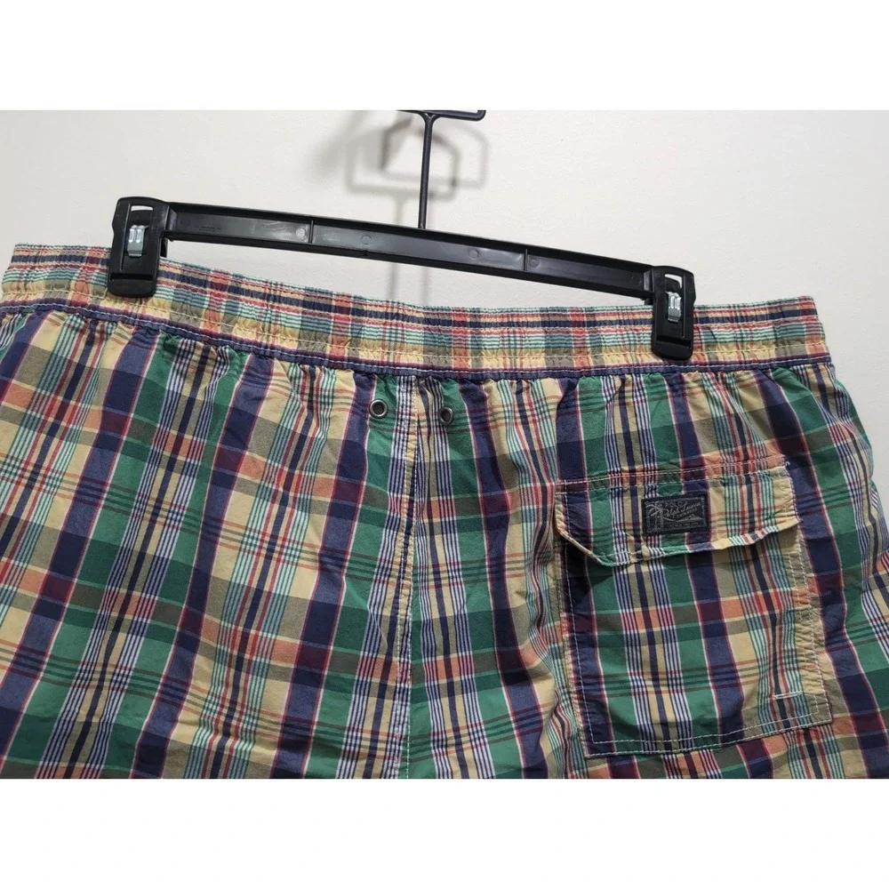 Polo‎ Ralph Lauren Men Plaid Swim Trunks in a Multi-Color Check Pattern 3XB BIG